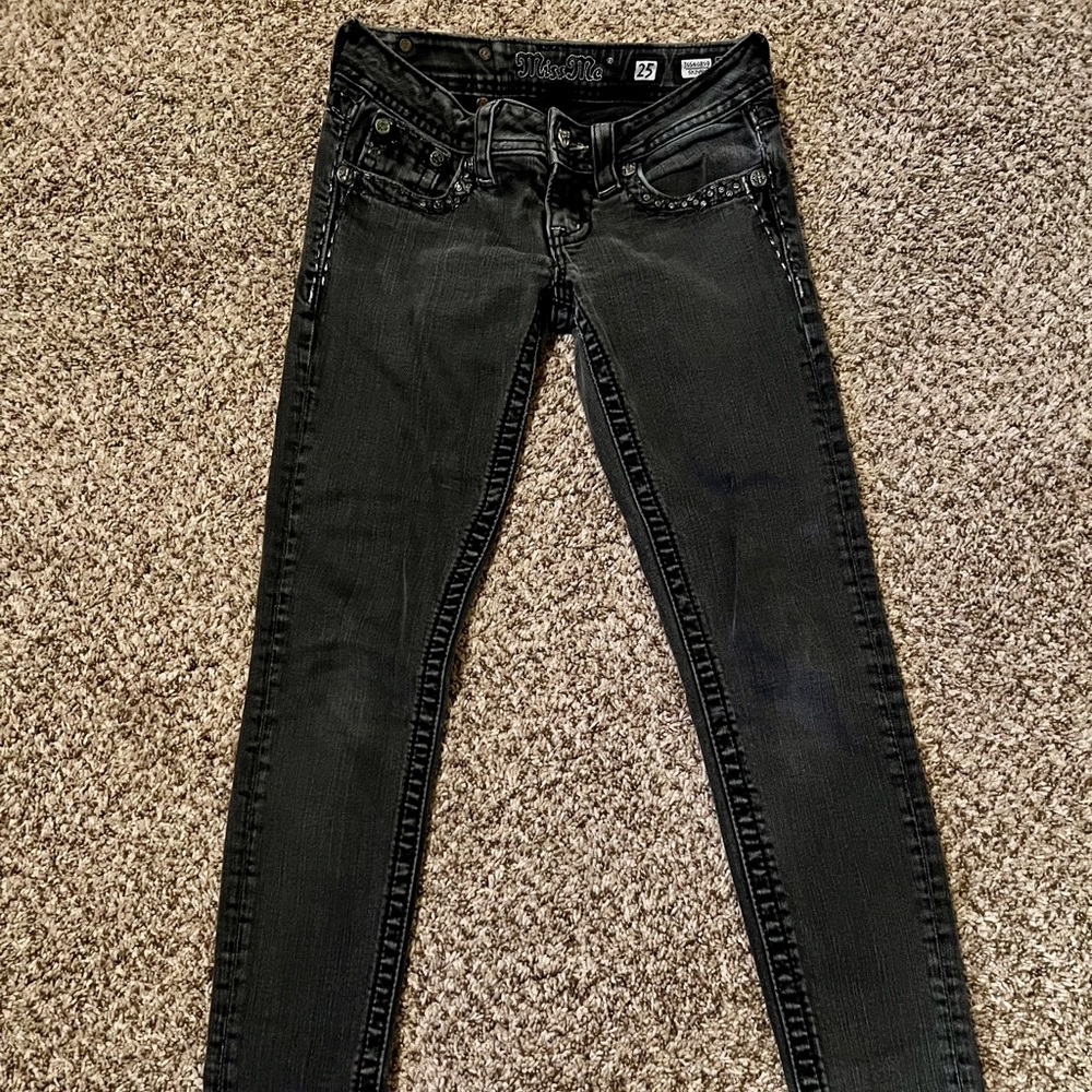 Miss Me Skinny Jeans Black/Gray size 25